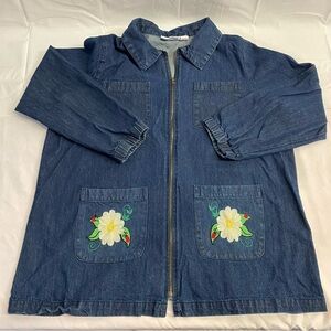 Embroidered Denim Jean Jacket